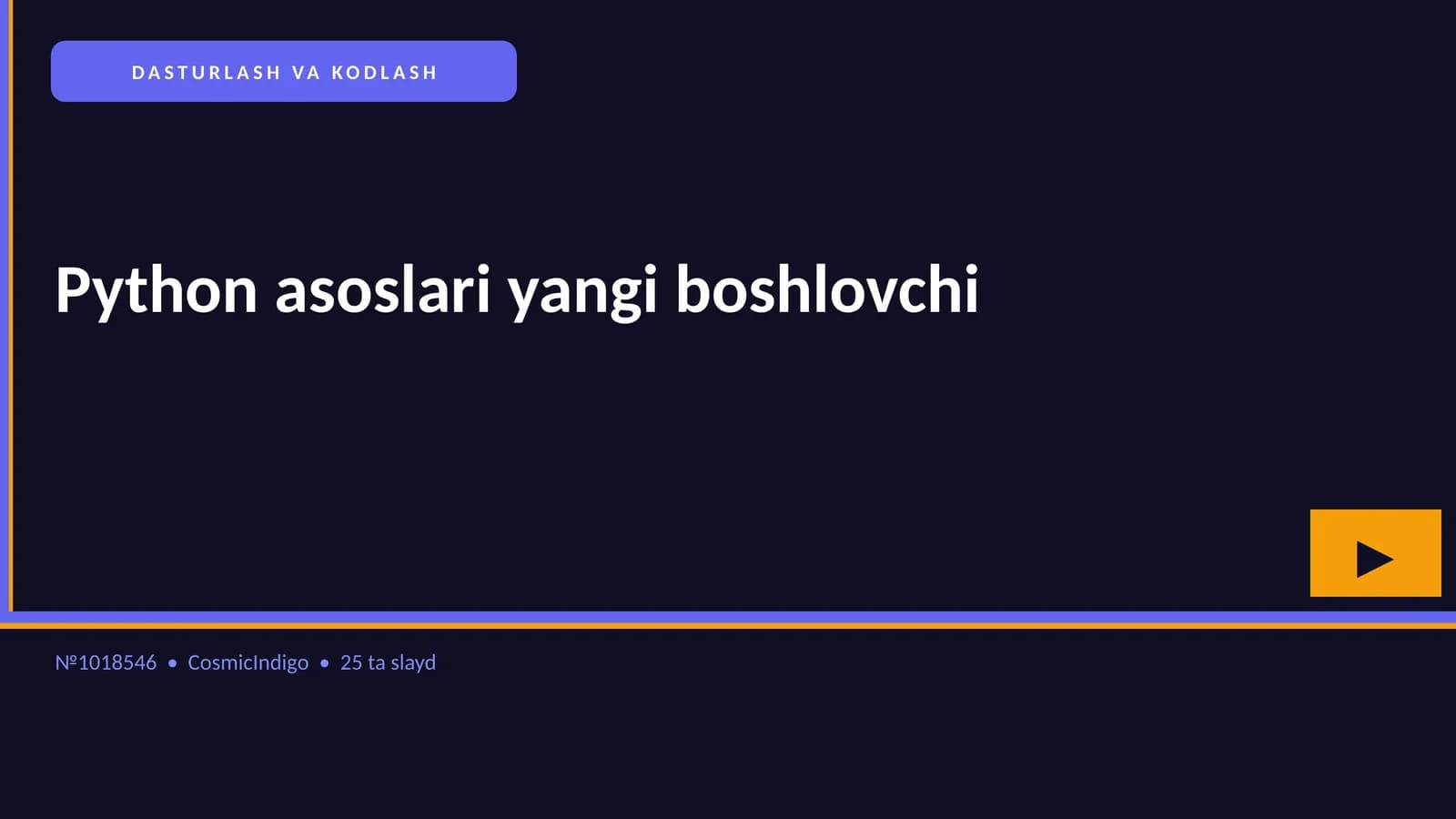 Python asoslari yangi boshlovchi