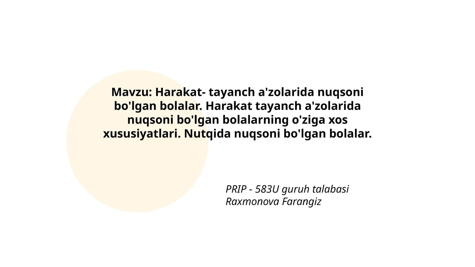 Harakat- tayanch a'zolarida nuqsoni bo'lgan bolalar