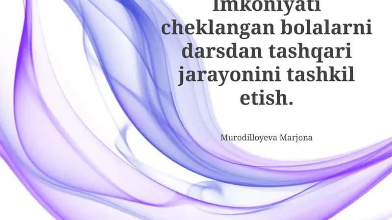 Inklyuziv muhit yaratish