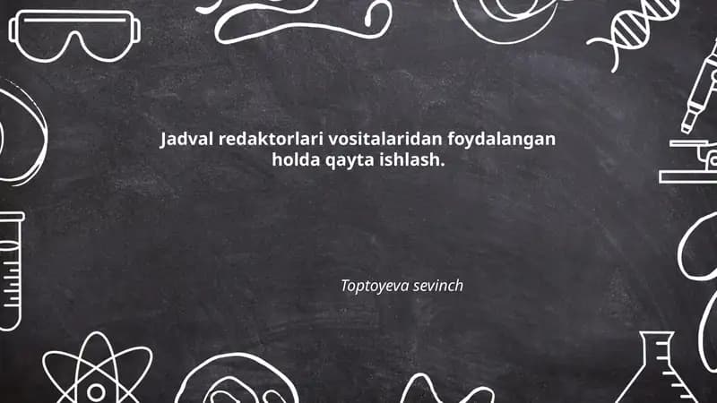 Jadval redaktorlari vositalari
