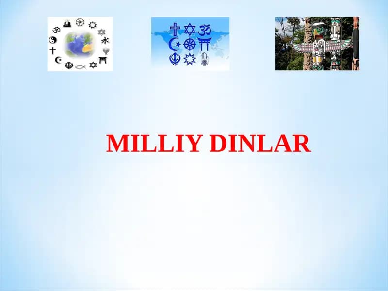 MILLIY DINLAR