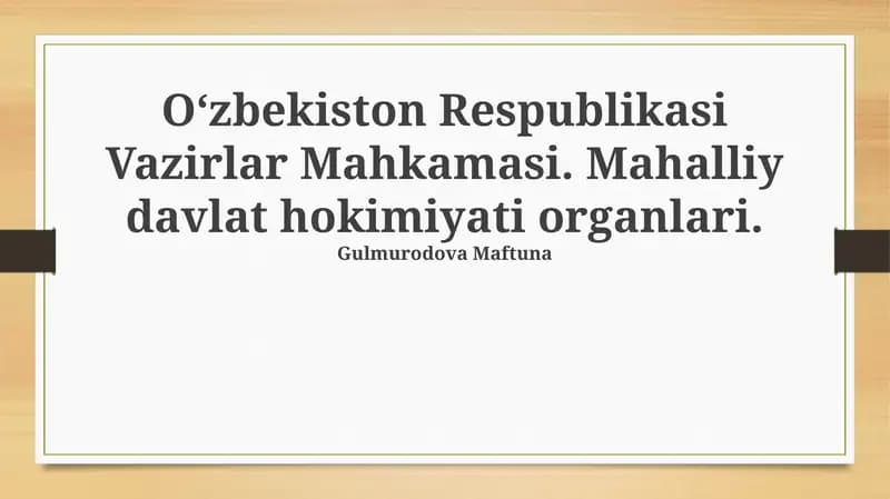 Oʻzbekiston Respublikasi Vazirlar Mahkamasi
