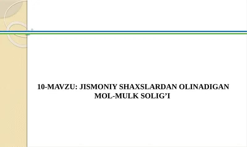 Jismoniy shaxslardan olinadigan mol-mulk solig’i