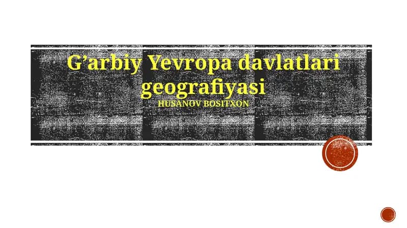 G’arbiy Yevropa davlatlari geografiyasi