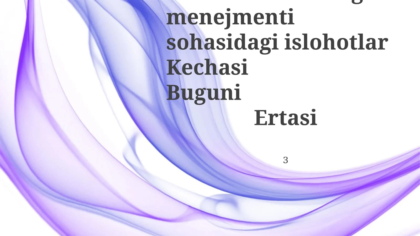 Mali davlatning menejmenti sohasidagi islohotlar