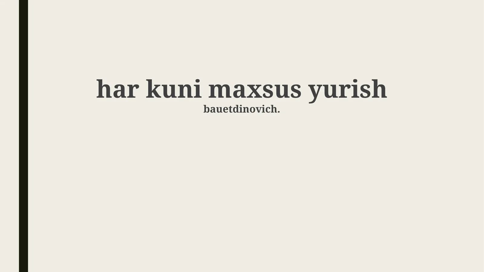 Har kuni maxsus yurish