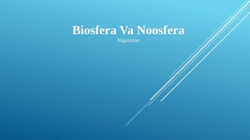 Biosfera Va Noosfera