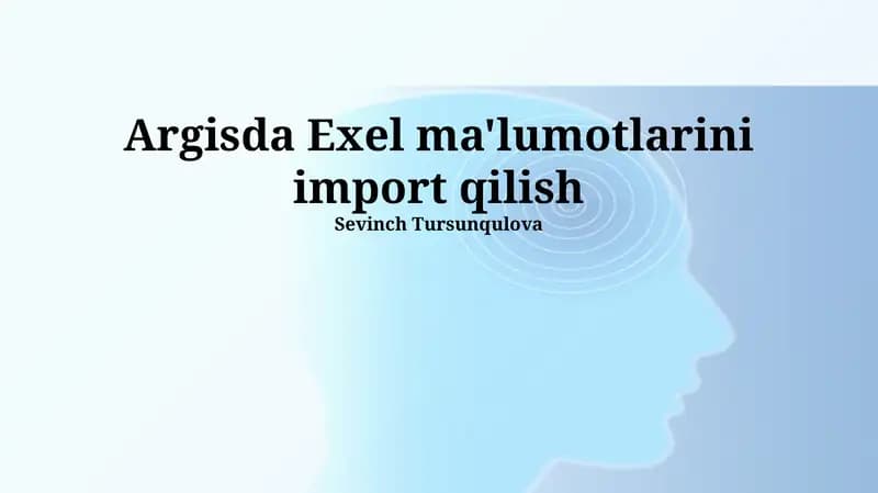 ArcGISda Excel Ma'lumotlarini Import Qilish