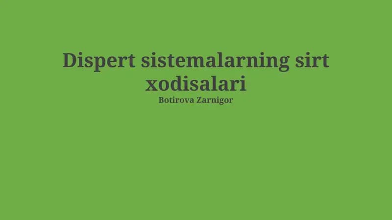 Elektroforez va Elektrokinetik Hodisalar
