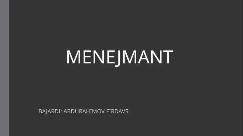 MENEJMANT
