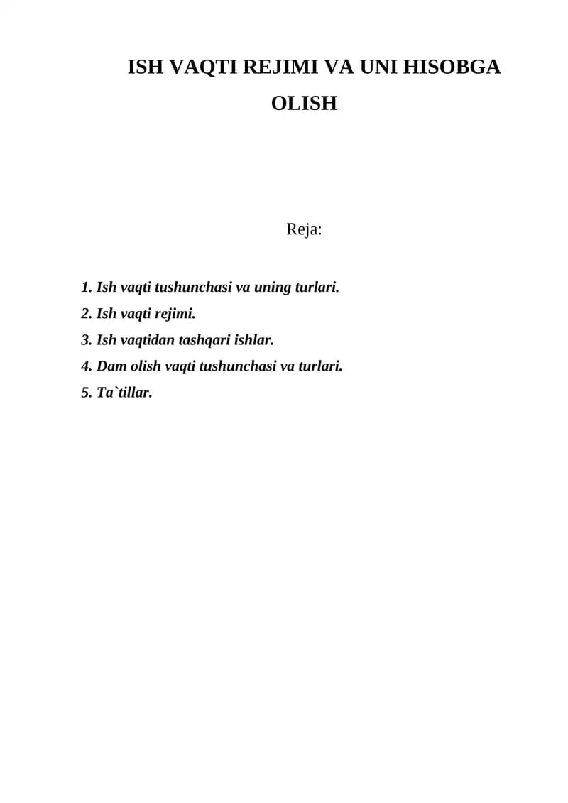 Ish vaqti rejimi