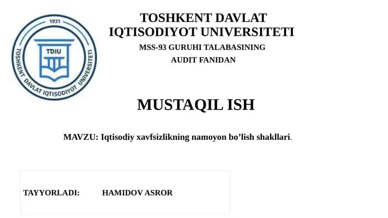 Iqtisodiy xavfsizlik