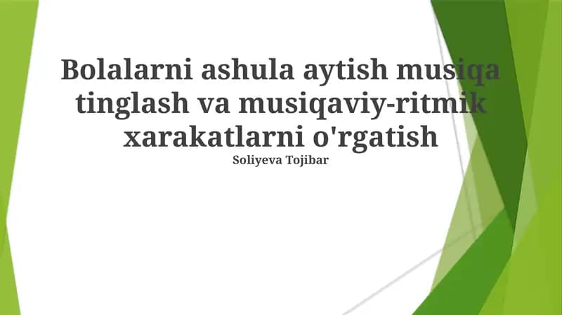 Musiqa va ritmik harakatlar