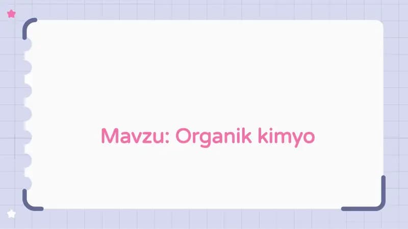 Organikkimyo