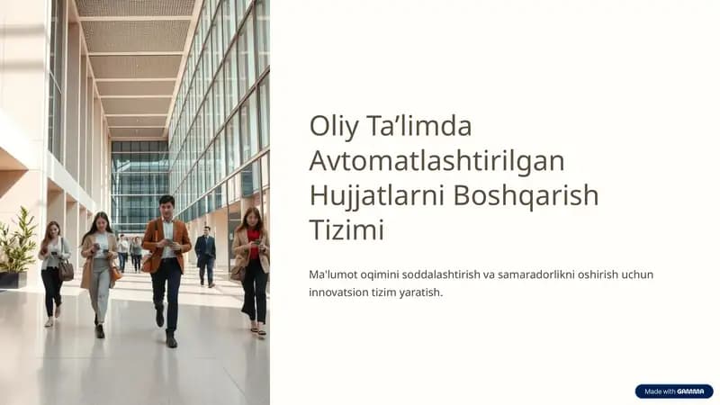 Avtomatlashtirilgan Hujjatlarni Boshqarish Tizimi
