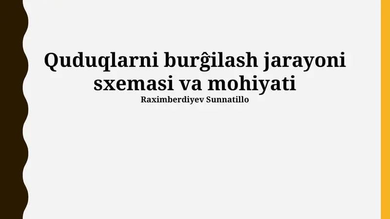 Burg'ilash Jarayoni Sxemasi va Mohiyati
