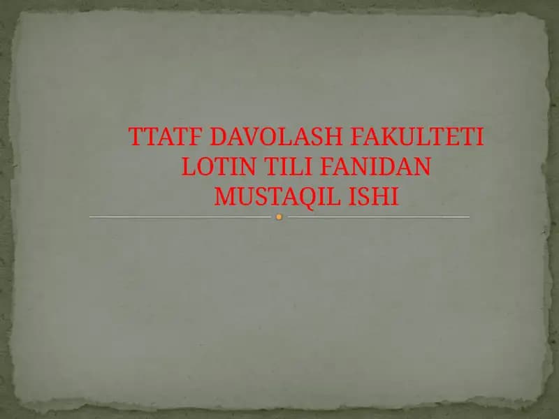RETSEPTURADA KIMYOVIY ELEMENTLAR. KISLOTALAR