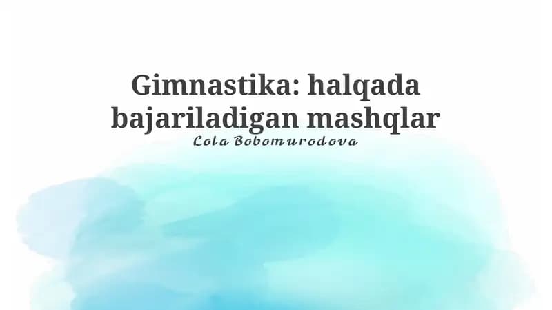 Gimnastika: halqada bajariladigan mashqlar