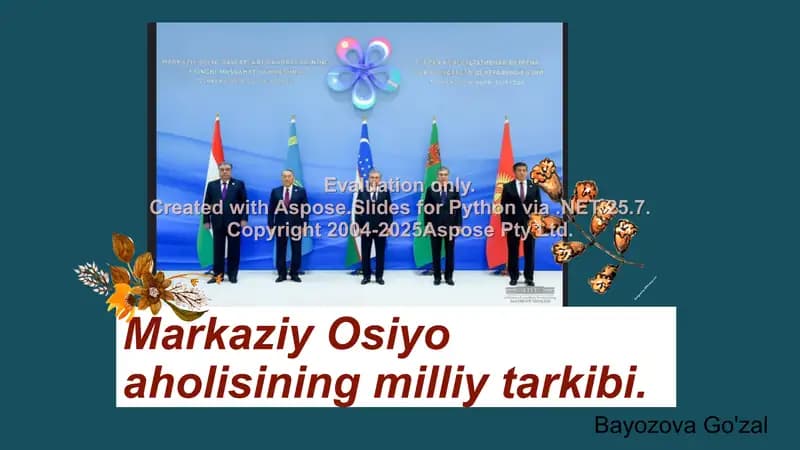 Markaziy Osiyo aholisining milliy tarkibi