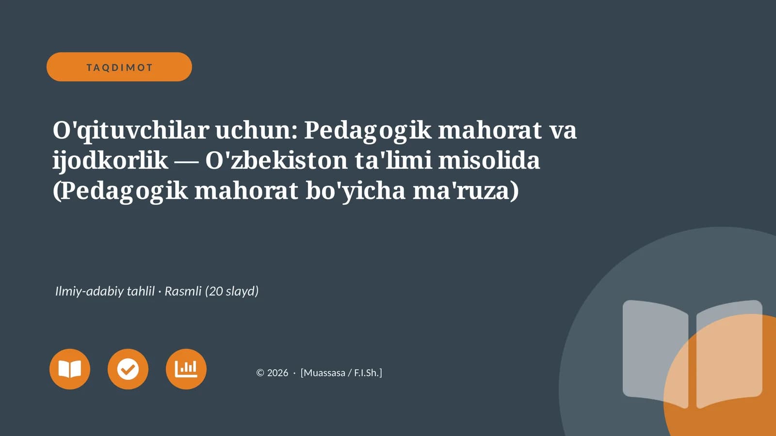 Mahorat va Ijodkorlik Pedagogik mahorat va ijodkorlik — O'zbekiston ta'limi misolida (Pedagogik mahorat bo'yicha ma'ruza)