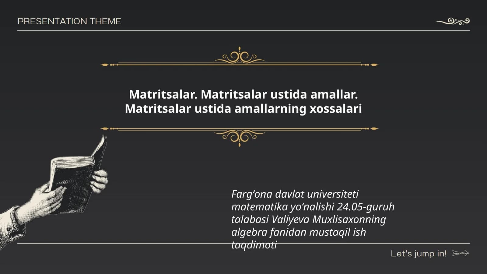 Matritsalar. Matritsalar ustida amallar. Matritsalar ustida amallarning xossalari