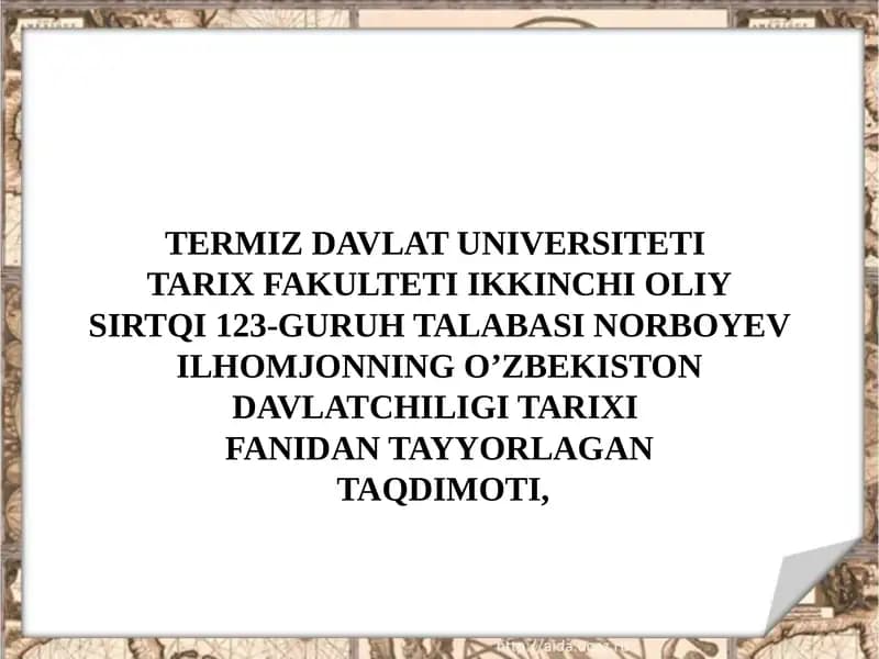 XIX ASRNING 70-90-YILLARIDA TURKISTON O'LKASIDA XALQ HARAKATLARI