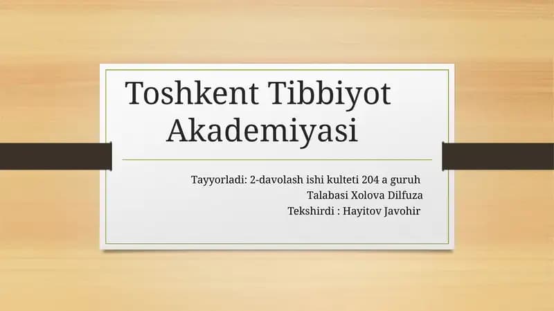 Kimyoviy qurol. Zaxarli moddalarning tasnifi. Kimyoviy vaziyatni baholash