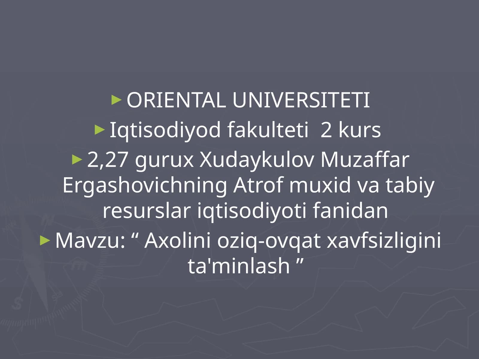 Axolinioziq-ovqatxavfsizliginita'minlash