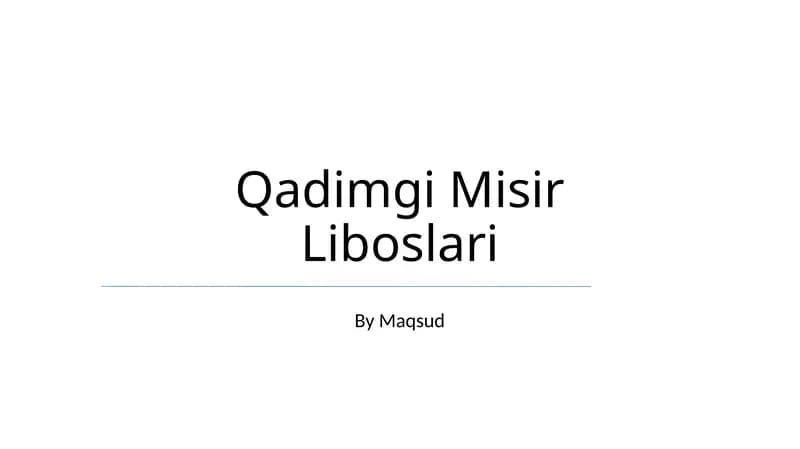 Qadimgi Misir Liboslari