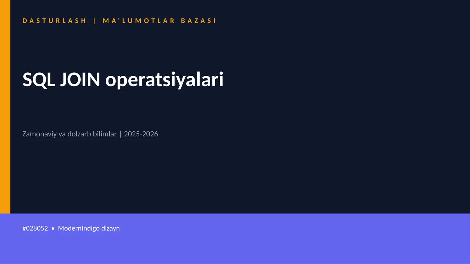 SQL JOIN operatsiyalari