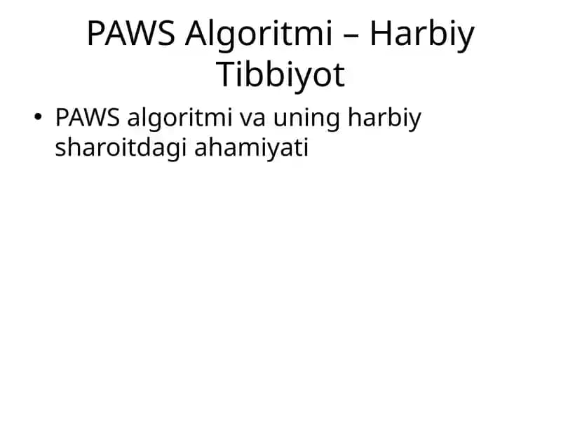 PAWS Algoritmi