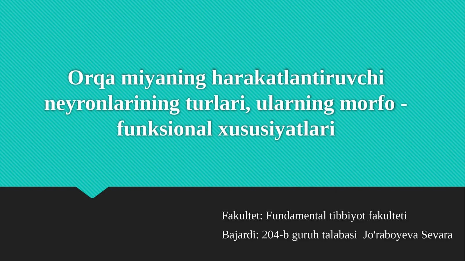 Orqa Miyaning Harakatlantiruvchi Neyronlari