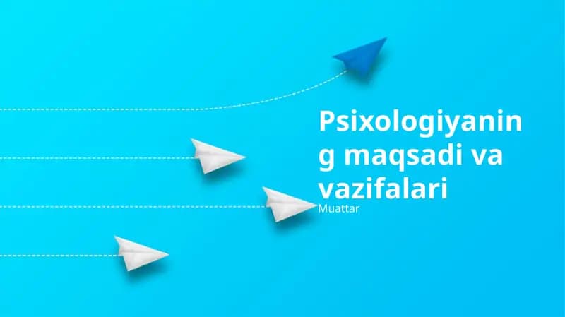 Psixologiyaning maqsadi va vazifalari