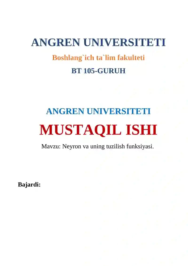 Neyron va uning tuzilish funksiyasi