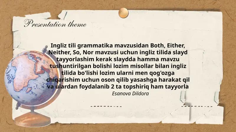 Ingliz tili grammatika: Both, Either, Neither, So, Nor