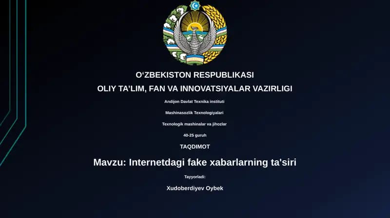 Internetdagi fake xabarlarning ta'siri