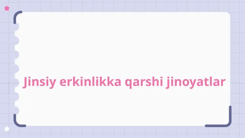 Jinsiy erkinlikka qarshi jinoyatlar