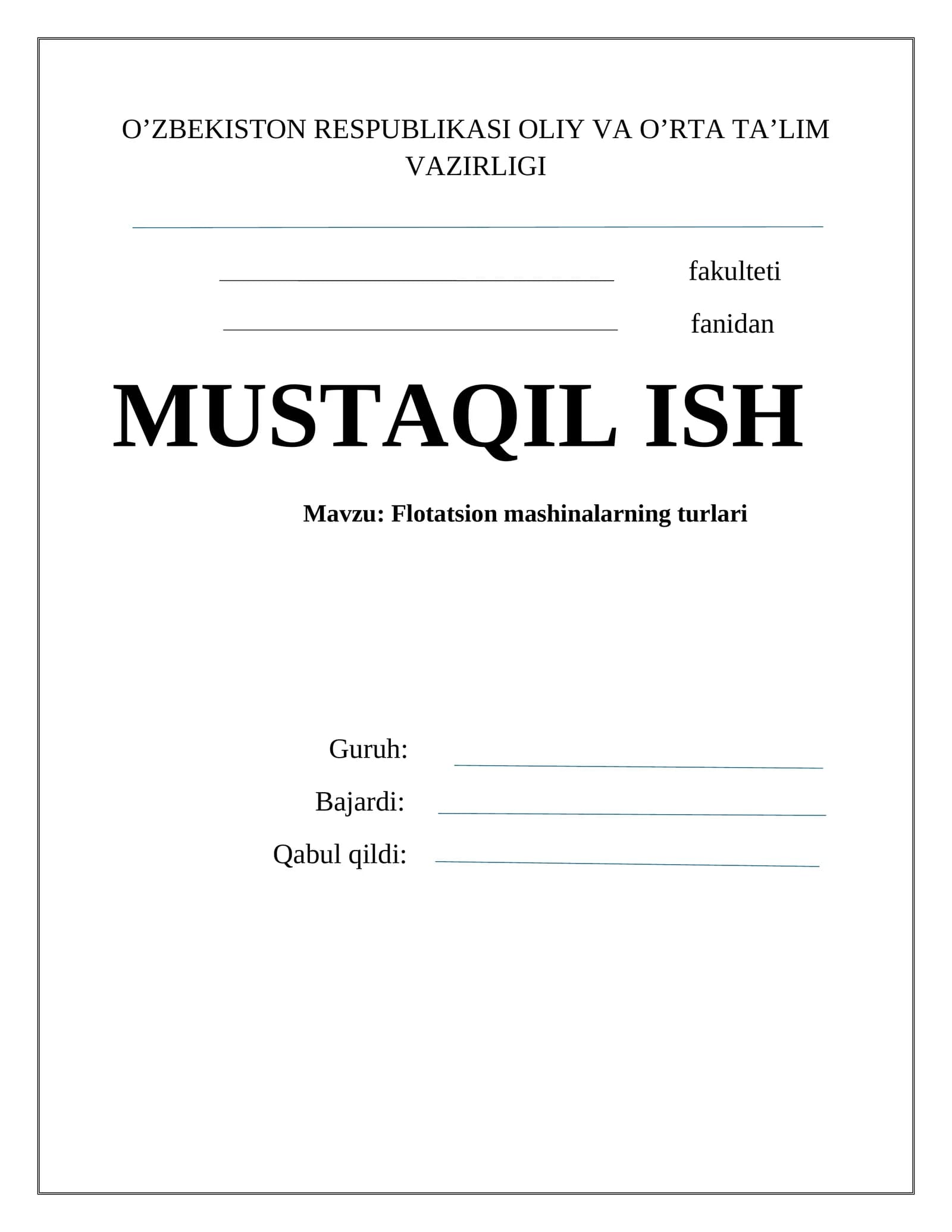 flotatsiya mashinalarining turlari