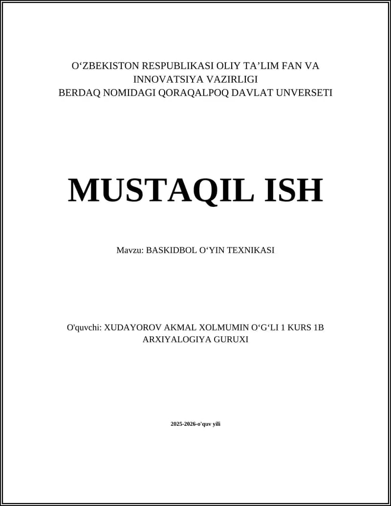 BASKIDBOL OʻYIN TEXNIKASI
