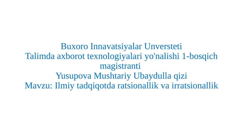 Ilmiytadqiqot daratsionallik va irratsionallik