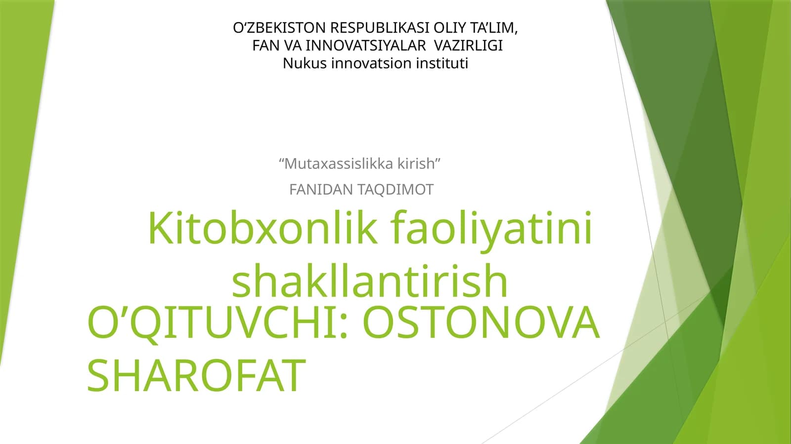 O‘QISH(UMUMIY O‘RTA TA’LIMNING BOSHLANG‘ICH SINFLARI O‘QUV REJASIDAGI ADABIYOT) FANI