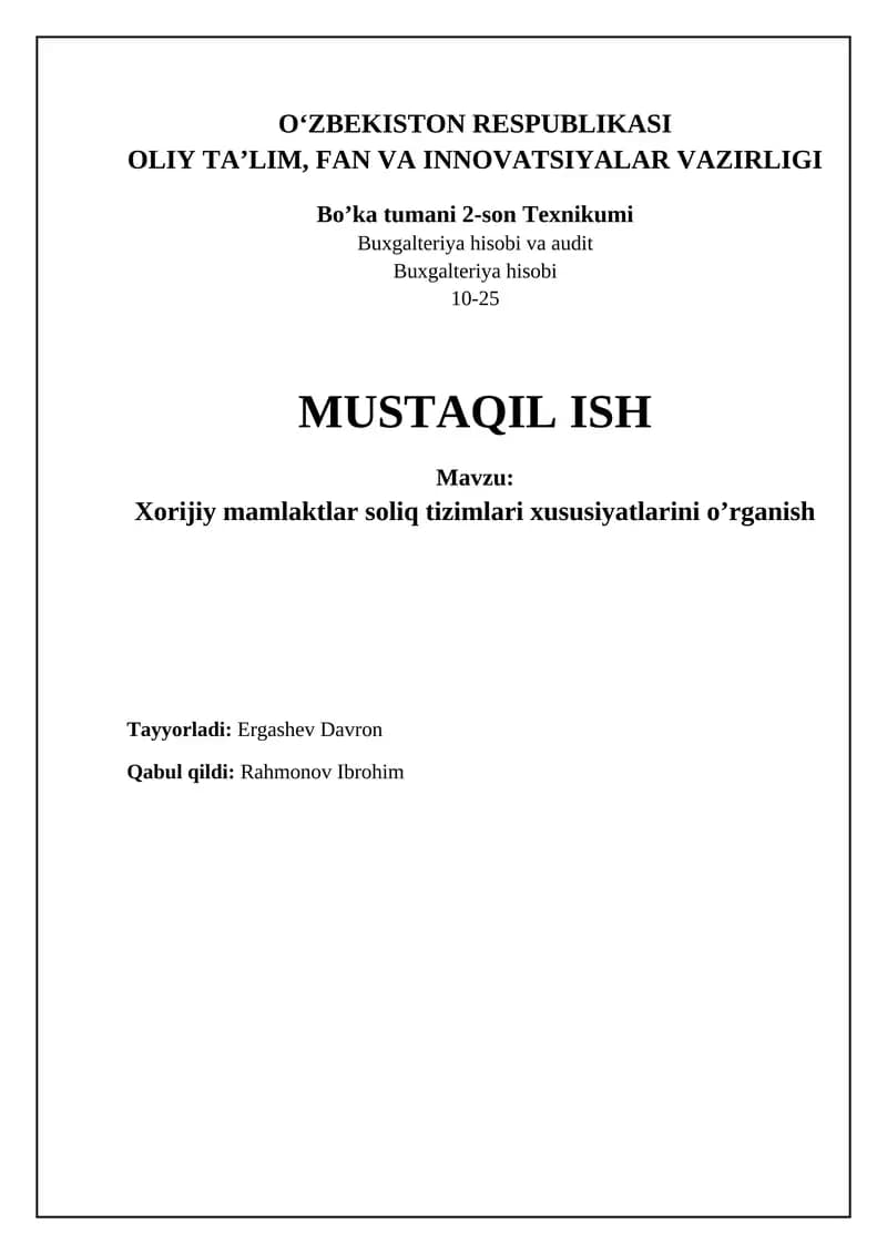 Buxgalteriya hisobi va audit