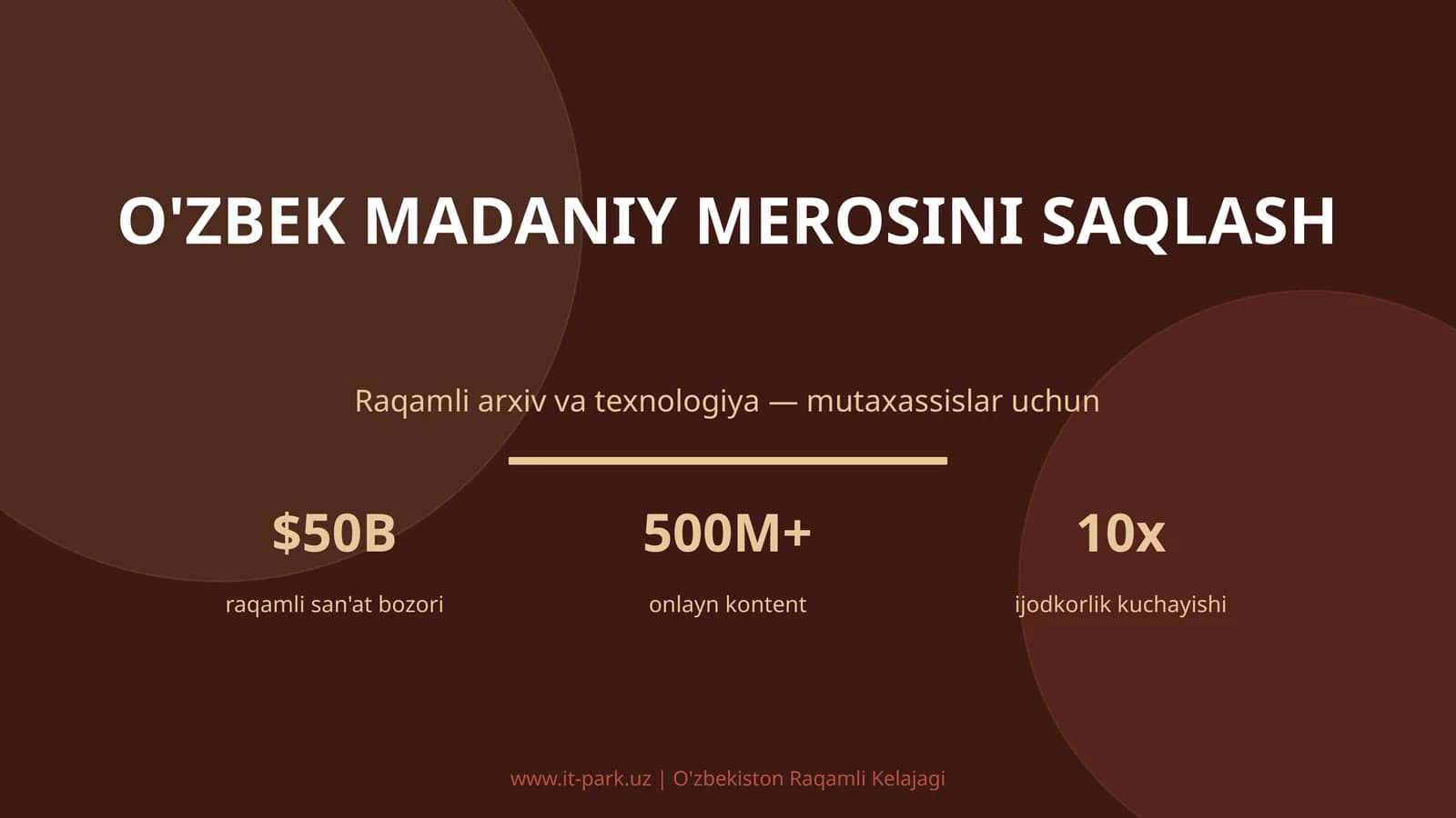 O'ZBEK MADANIY MEROSINI SAQLASH