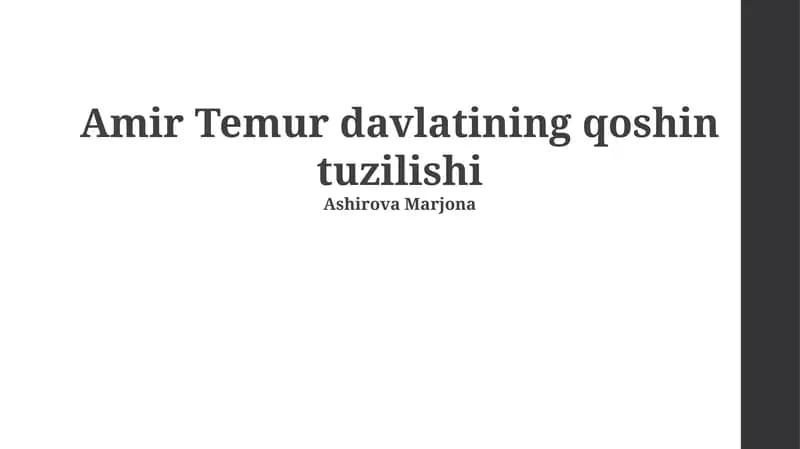 Amir Temur davlatining qoshin tuzilishi