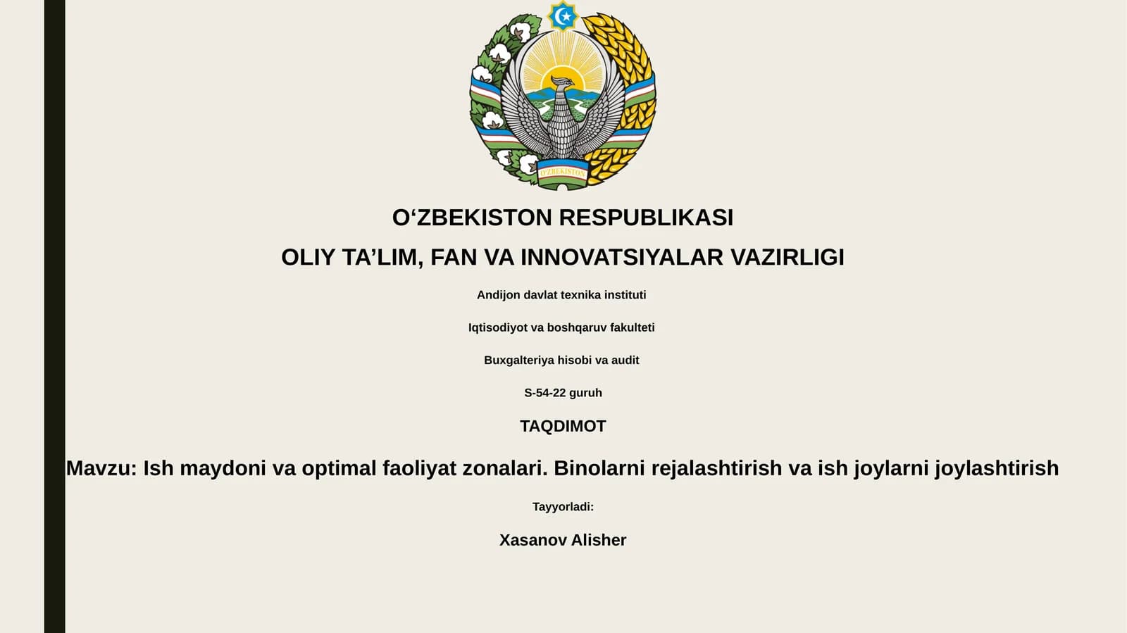 Ish maydoni va optimal faoliyat zonalari