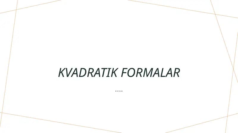 Kvadratik Formalar