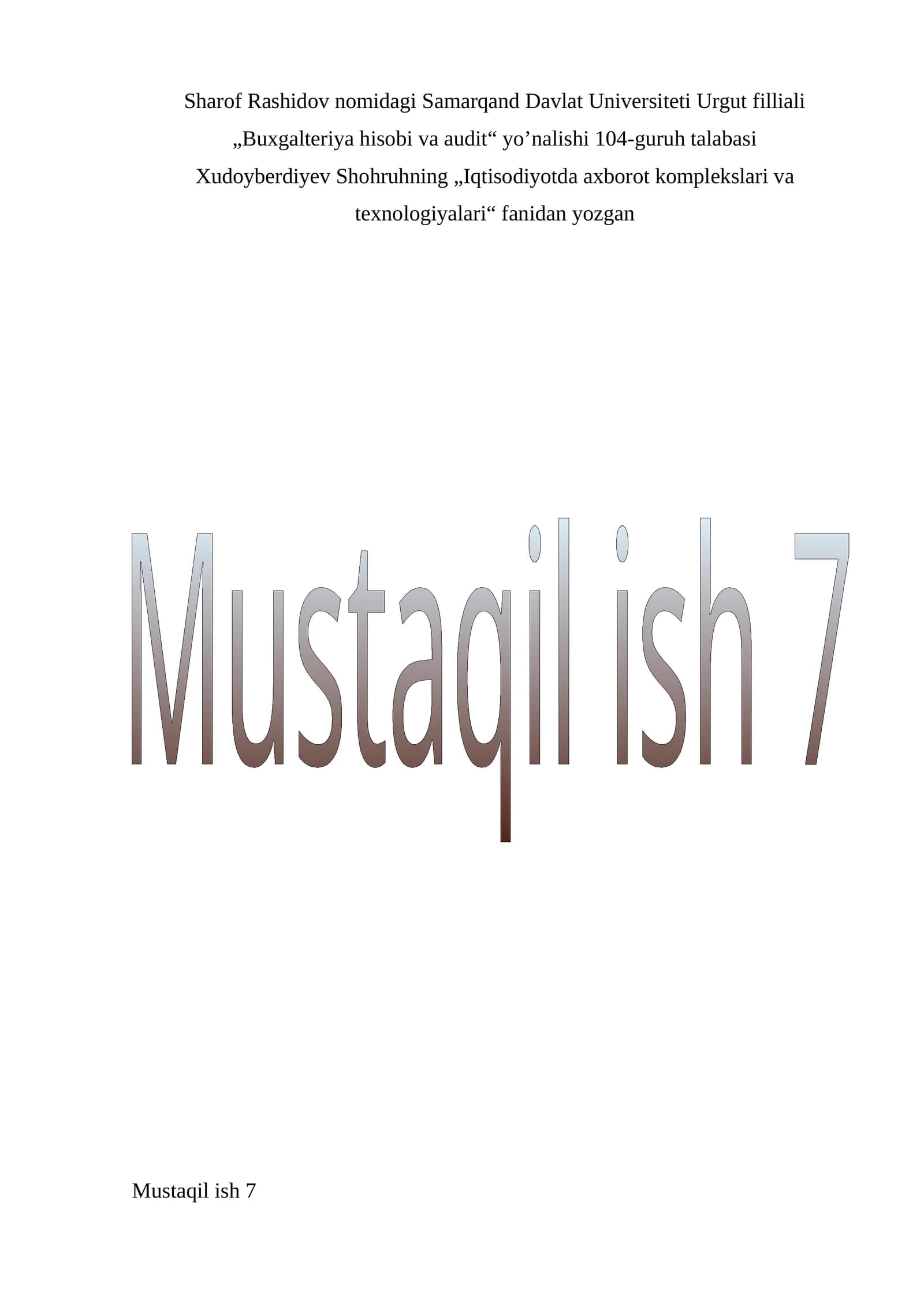 Excel daturida diagrammalar bilan ishlash