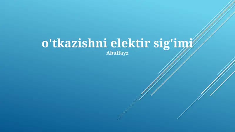 o'tkazishni elektir sig'imi