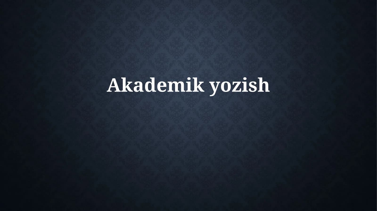 Akademikyozish