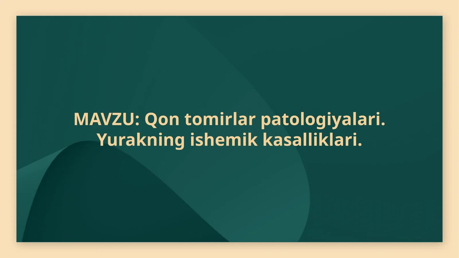 Qontomirlarpatologiyalari.Yurakningishemikkasalliklari
